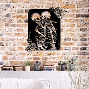 DINOZOZO Gothic Dead Couple Skeleton Anniversary Valentines Day Gift for Her Him Custom Metal Signs 2