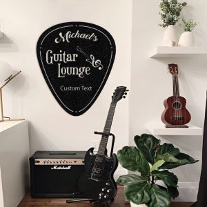 DINOZOZO Guitar Lounge Guitar Pick Music Room Recording Studio Business Custom Metal Signs