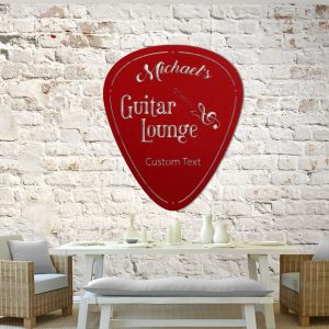 DINOZOZO Guitar Lounge Guitar Pick Music Room Recording Studio Business Custom Metal Signs