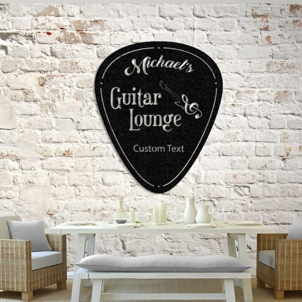 DINOZOZO Guitar Lounge Guitar Pick Music Room Recording Studio Business Custom Metal Signs