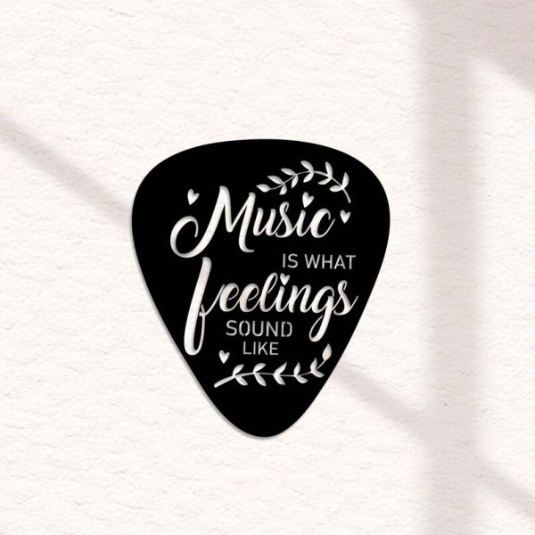 DINOZOZO Guitar Pick Music is What Feelings Sound Like Music Room Recording Studio Business Custom Metal Signs