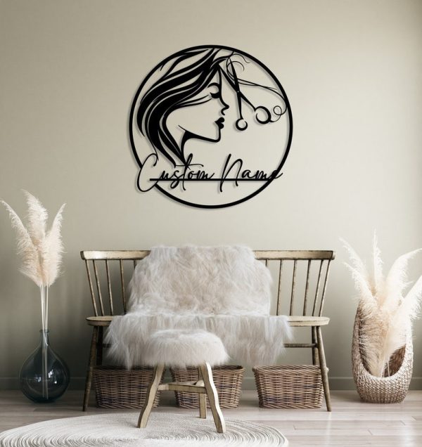 DINOZOZO Hair Dresser Hair Stylist Woman Face Beauty Center Business Custom Metal Signs