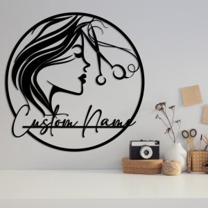 DINOZOZO Hair Dresser Hair Stylist Woman Face Beauty Center Business Custom Metal Signs