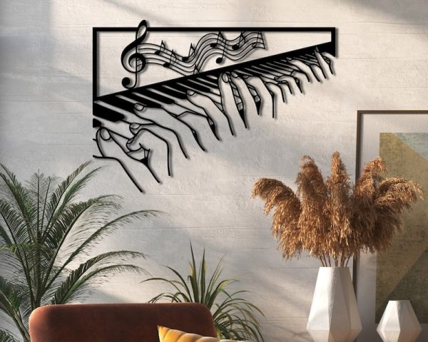 DINOZOZO Hands Playing Piano Music Room Recording Studio Business Custom Metal Signs