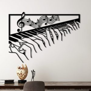 DINOZOZO Hands Playing Piano Music Room Recording Studio Business Custom Metal Signs2