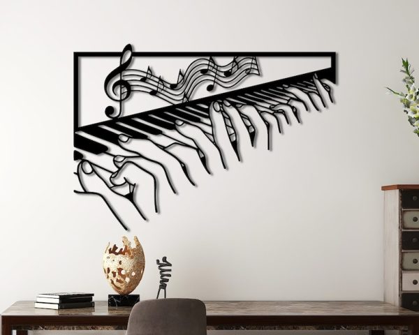 DINOZOZO Hands Playing Piano Music Room Recording Studio Business Custom Metal Signs