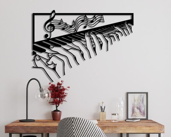 DINOZOZO Hands Playing Piano Music Room Recording Studio Business Custom Metal Signs