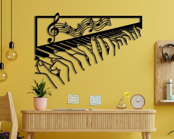 DINOZOZO Hands Playing Piano Music Room Recording Studio Business Custom Metal Signs