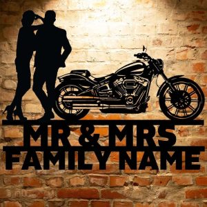 DINOZOZO Harley Davidson Biker Couple Motorcycle Valentines Day Engagement Wedding Anniversary Gift Custom Metal Signs