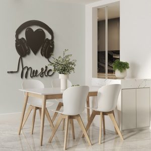 DINOZOZO Headphone Heart Music Room Recording Studio Business Custom Metal Signs