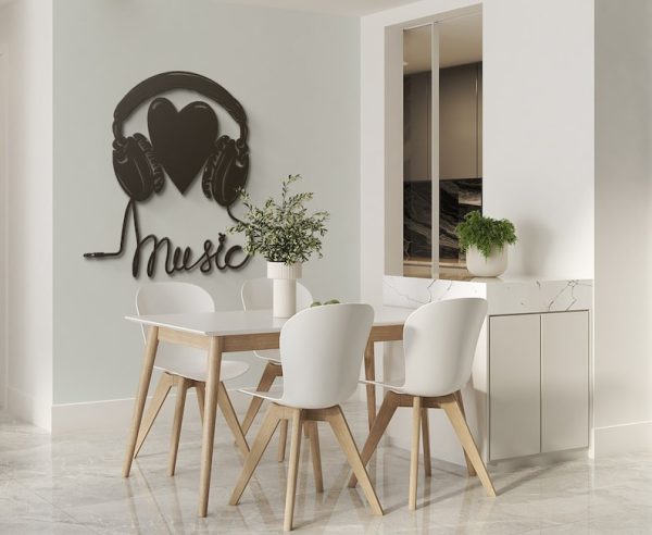 DINOZOZO Headphone Heart Music Room Recording Studio Business Custom Metal Signs