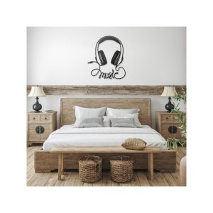 DINOZOZO Headphones Music is Life Music Room Recording Studio Business Custom Metal Signs2