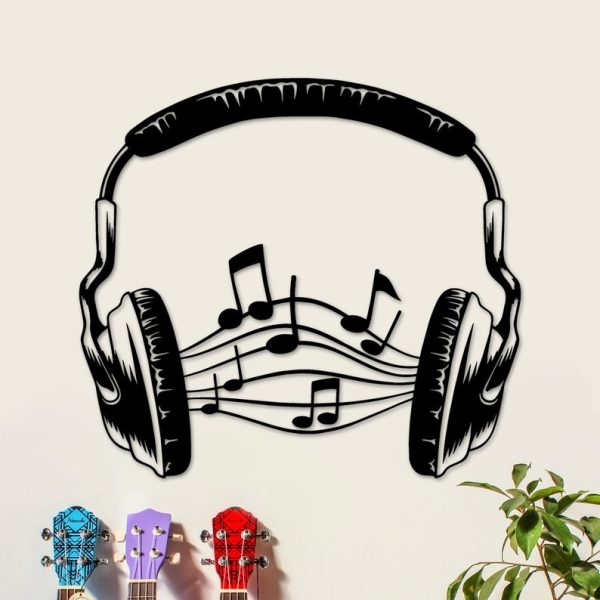 DINOZOZO Headphones Sheet Music Art Music Room Recording Studio Business Custom Metal Signs