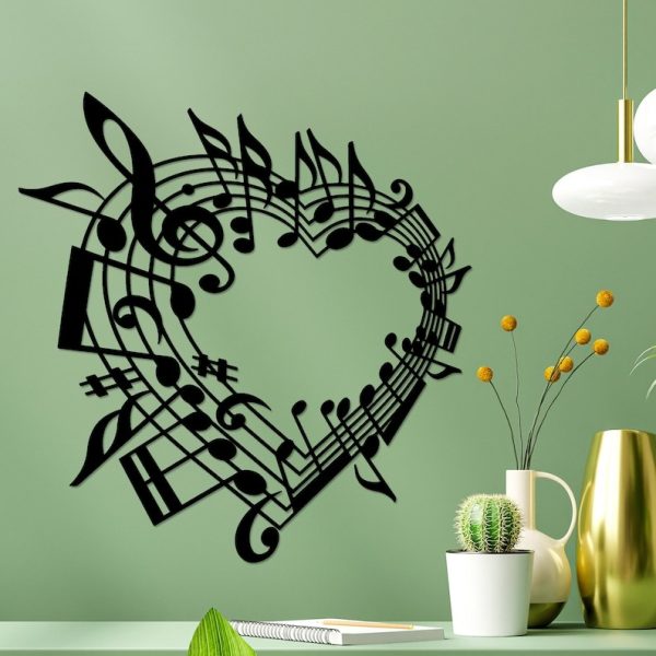 DINOZOZO Heart Music Artwork Music Room Recording Studio Business Custom Metal Signs