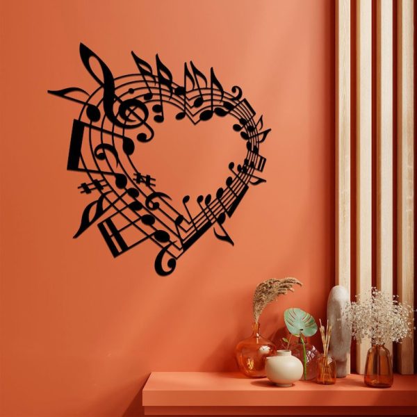 DINOZOZO Heart Music Artwork Music Room Recording Studio Business Custom Metal Signs