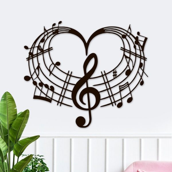 DINOZOZO Heart Music Sheet Art Music Room Recording Studio Business Custom Metal Signs