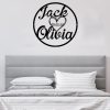 DINOZOZO Heart Sign with Name Wedding Gift for Couple Anniversary Valentines Day Gift for Her Him Custom Metal Signs3