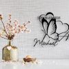 DINOZOZO Heart and Butterfly Wedding Gift for Couple Anniversary Valentines Day Gift for Her Him Custom Metal Signs