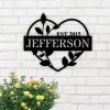 DINOZOZO Heart with Namesand Leaves Valentines Day Engagement Wedding Anniversary Gift Custom Metal Signs4