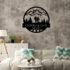 DINOZOZO Hiking Couple Monogram Wedding Valentines Day Anniversary Gift Custom Metal Signs