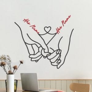 DINOZOZO Holding Hand Love Line Minimalism Wedding Valentines Day Anniversary Gift Custom Metal Signs2