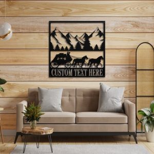 DINOZOZO Horse-Drawn Vehicle Mountain Cowboy Cowgirl Wedding Valentine’s Day Anniversary Gift Custom Metal Signs