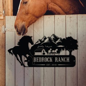 DINOZOZO Horse Ranch Horse Farm Equestrian Custom Metal Signs Gift for Farmer2
