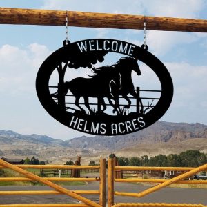 DINOZOZO Horse Ranch Welcome Farm Animals Custom Metal Signs Gift for Farmer 1