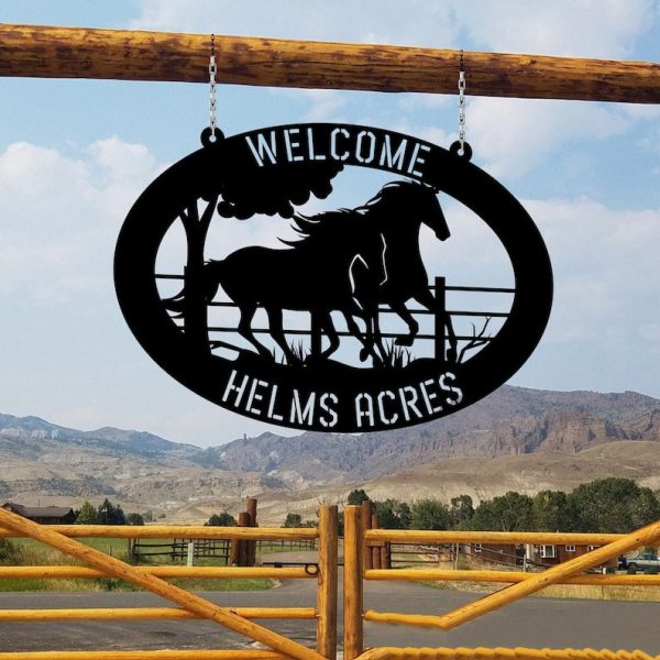 DINOZOZO Horse Ranch Welcome Farm Animals Custom Metal Signs Gift for Farmer