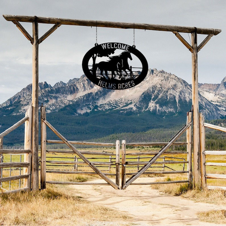 DINOZOZO Horse Ranch Welcome Farm Animals Custom Metal Signs Gift for Farmer 3 1