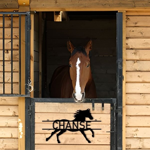 DINOZOZO Horse Stall Name Plate Horse Barn Ranch Custom Metal Signs