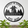 DINOZOZO Hunting Couple Bride and Groom Wedding Anniversary Valentines Day Custom Metal Signs