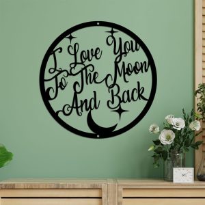 DINOZOZO I Love You To The Moon And Back Valentines Day Engagement Wedding Anniversary Gift Custom Metal Signs