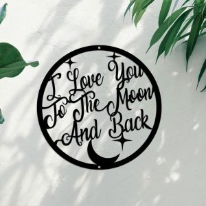 DINOZOZO I Love You To The Moon And Back Valentines Day Engagement Wedding Anniversary Gift Custom Metal Signs2