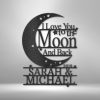 DINOZOZO I Love You to the Moon Back Couple Wedding Valentines Day Anniversary Gift Custom Metal Signs