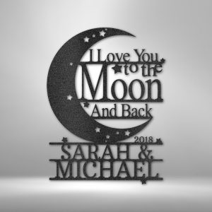 DINOZOZO I Love You to the Moon & Back Couple Wedding Valentine’s Day Anniversary Gift Custom Metal Signs