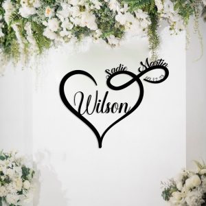 DINOZOZO Heart Names Newlywed Gift Wedding Gift for Couple