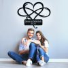 DINOZOZO Infinity Heart Monogram Wedding Gift for Couple Anniversary Valentines Day Gift for Her Him Custom Metal Signs