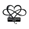 DINOZOZO Infinity Heart Monogram Wedding Gift for Couple Anniversary Valentines Day Gift for Her Him Custom Metal Signs2