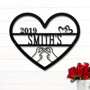 DINOZOZO Infinity Heart with Couples Names Valentines Day Engagement Wedding Anniversary Gift Custom Metal Signs