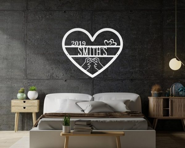 DINOZOZO Infinity Heart with Couples Names Valentine’s Day Engagement Wedding Anniversary Gift Custom Metal Signs