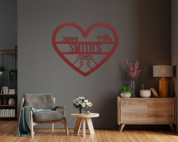 DINOZOZO Infinity Heart with Couples Names Valentine’s Day Engagement Wedding Anniversary Gift Custom Metal Signs