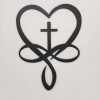 DINOZOZO Infinity Heart with Cross Christian Couple Valentines Day Engagement Wedding Anniversary Gift Custom Metal Signs