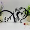 DINOZOZO Infinity Heart with Rose Names and Date Valentines Day Wedding Anniversary Gift Custom Metal Signs