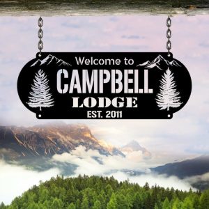 DINOZOZO Lodge Mountain Cabin Custom Metal Signs Cottage Decor