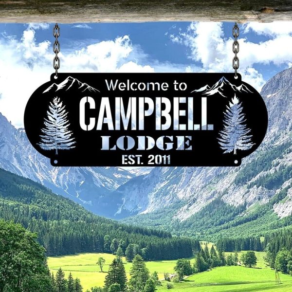 DINOZOZO Lodge Mountain Cabin Custom Metal Signs Cottage Decor