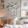 DINOZOZO Love Line Wall Art Minimalist 2 Faces Couple Anniversary Valentines Day Gift for Her Him Custom Metal Signs 3