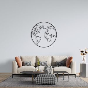 DINOZOZO Man and Woman Silhouette in World Map Valentines Day Engagement Wedding Anniversary Gift Custom Metal Signs