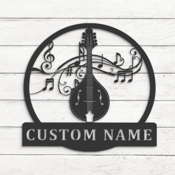 DINOZOZO Mandolin Musical Instrument Mandolin Player Music Room Custom Metal Signs