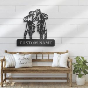 DINOZOZO Motocross Biker Couple Wedding Valentines Day Anniversary Gift Custom Metal Signs